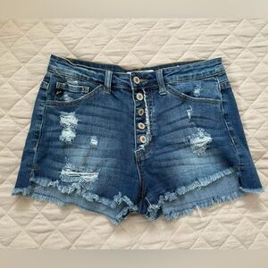 kancan button fly shorts